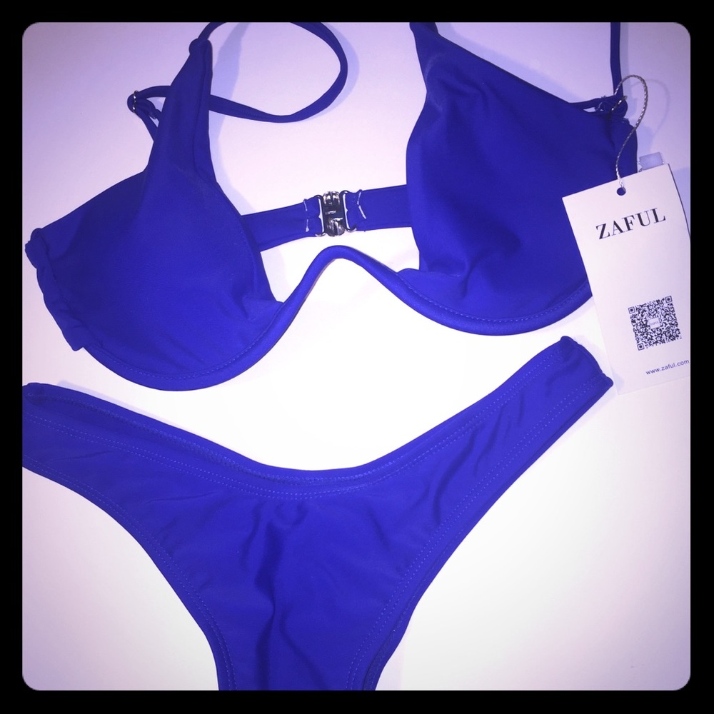 ZAFUL Royal Blue 2 piece swimsuit